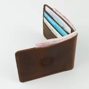 El yapımı hakiki deri cüzdan klasik