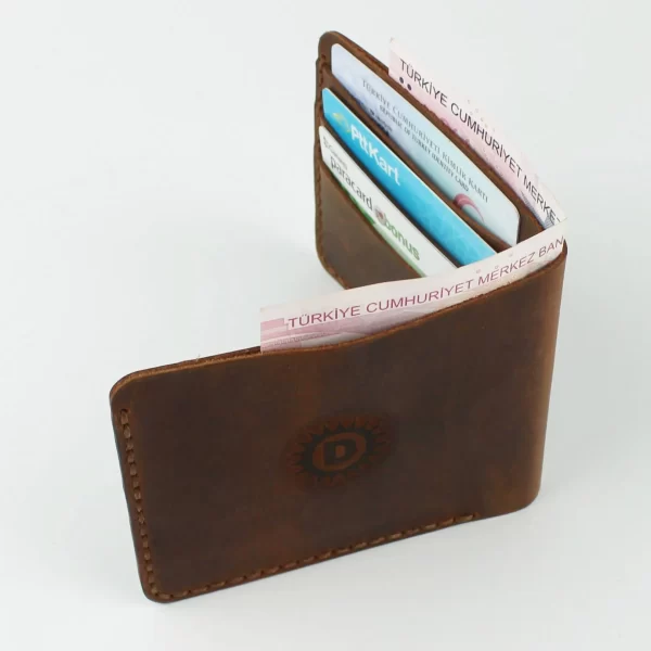 El yapımı hakiki deri cüzdan klasik